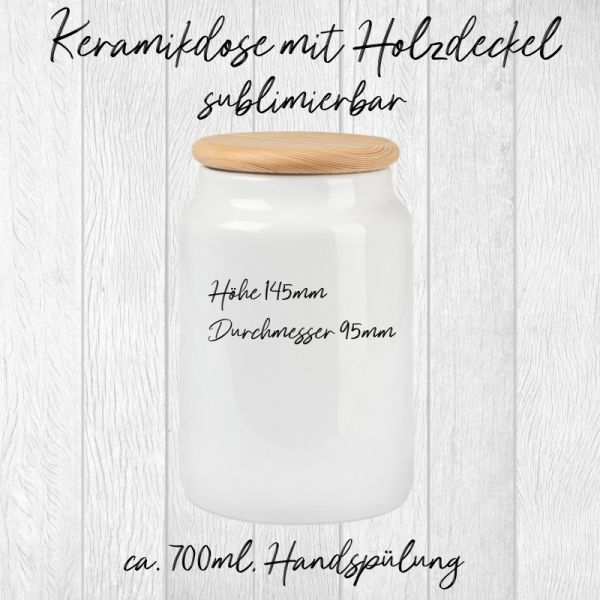 Keramikdose mit Holzdeckel